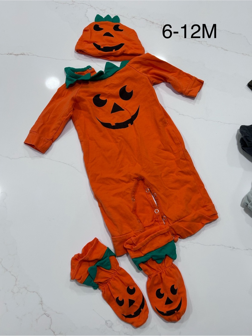 Orange Pumpkin Infant Halloween Costume Set